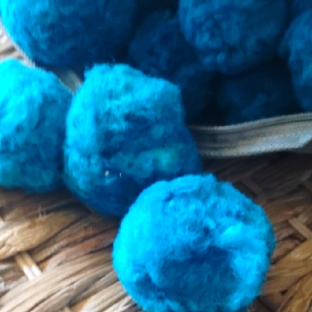 Vibrant Blue Pom Poms